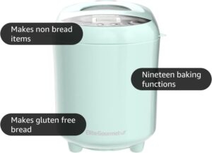 Elite Gourmet EBM8103M Programmable Bread Maker Machine 3 Loaf Sizes