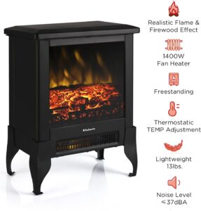 TURBRO Suburbs TS17 Compact Electric Fireplace Stove, 18”