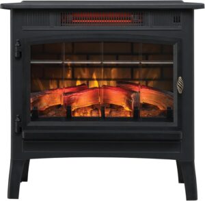 duraflame Freestanding Electric Fireplace Stove Heater with 3D Flame Effect for 1,000 Sq. Ft. Room, Black